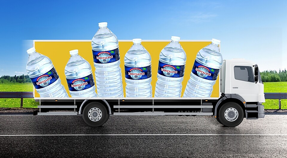 Truck with bottles