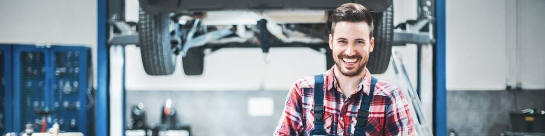 Man smiling at work