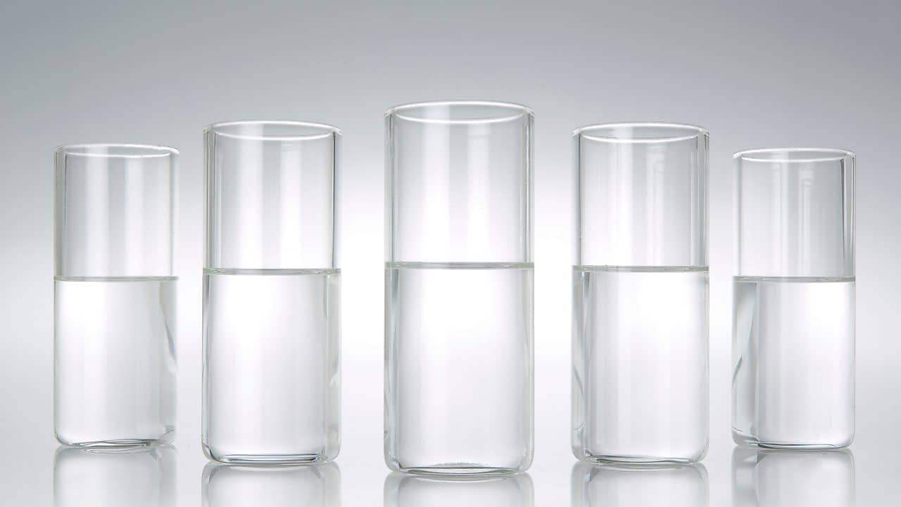 GTL liquid products in glass tube