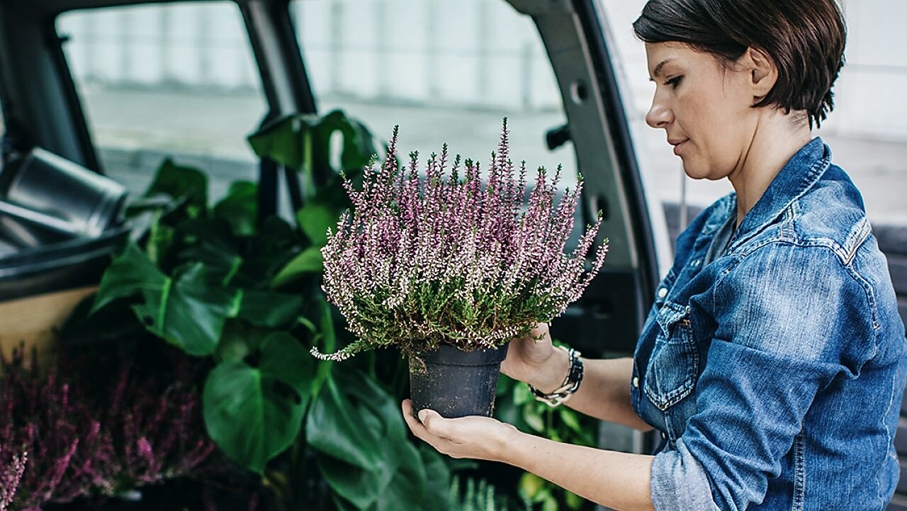 women using her phone