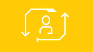 Personne avec des flèches icône