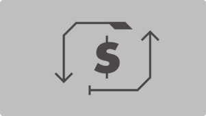 Signe de dollar avec icône de flèches