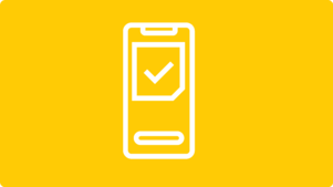 Smartphone avec icône de coche