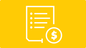 Papier avec une icône de pièce de monnaie