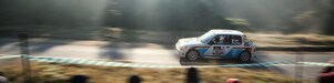 Une voiture de rallye sur la route devant une foule de spectateurs