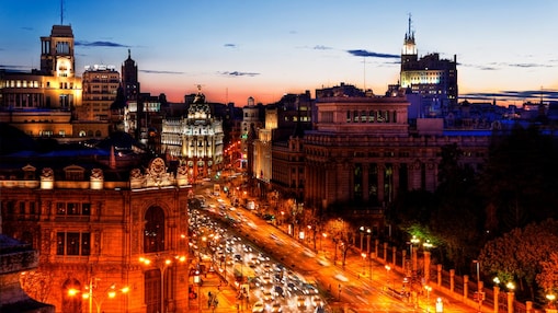 Les rues madrilènes éclairées