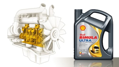 Huiles moteur Shell Rimula pour poids lourds et grand rendement