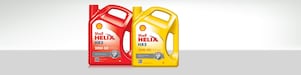 Deux bidons d’huile moteur minérale Shell Helix