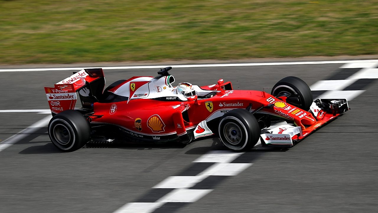 Ferrari F1 Car crossing the finishing line